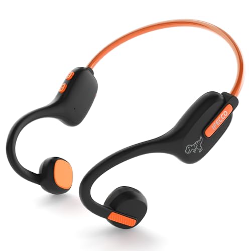 IFECCO - Auriculares Bluetooth de condução de orelha aberta para crianças, com microfone, ultraleves, IPX5 impermeáveis e mais seguros, sem fios