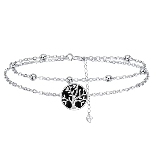 Micory Pulseiras mulher prata de lei 925 pulseira ajustável 17 4 cm, presentes originais de feliz aniversário para mulheres meninas