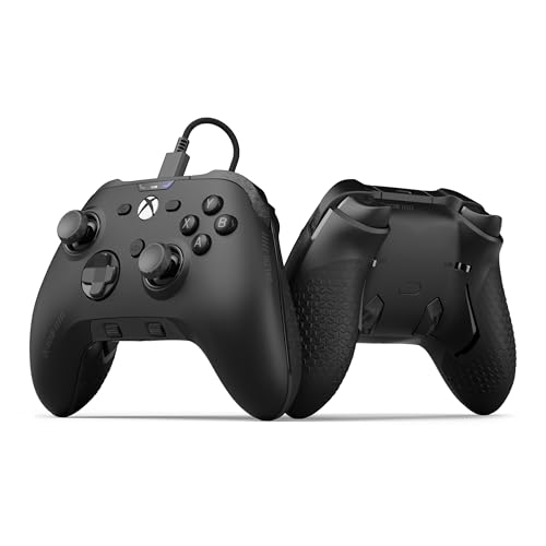 Scuf VALOR PRO Comando Xbox Performance com cabo, palhetas traseiras personalizáveis, gatilhos instantâneos, alavancas de efeito Hall, controlos de áudio, Xbox Series X, S, Xbox One, preto