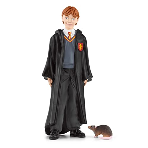 Schleich 42634 Ron Weasley & Scabbers, a partir de 6 anos, Wizarding World Figura, 4 x 2 x 10 cm