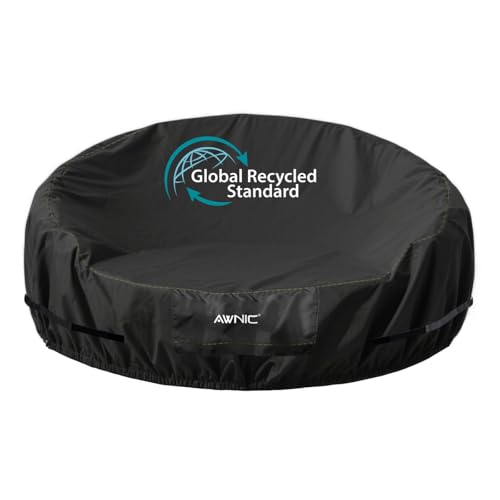 Awnic Capa impermeável para ilha solar, resistente às intempéries, redonda, tecido Oxford 420D (diâmetro 230 x 90/48 cm)