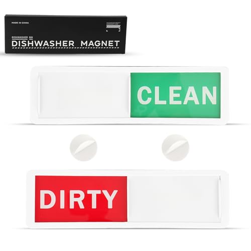 Realth Indicador de sinal de máquina de lavar louça, claro/dirty Sign, ímã máquina de lavar louça com deslizante, decoração da cozinha, organizador de cozinha / máquina de lavar
