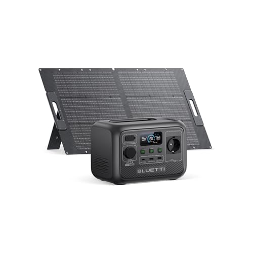 BLUETTI AC2A Gerador solar com painel solar de 100 W incluído (Enviar separadamente), bateria LiFePO4 de 204 Wh, 1 saída de AC de 300 W (pico de 600 W), carga 80 % em 40 minutos, gerador para acampar