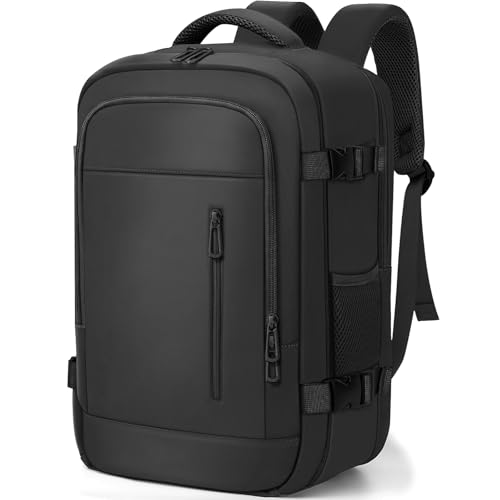 OTAHGK Mochila de viagem cabine avião 40 x 20 x 25 para Ryanair bagagem de mão malas de cabine mala de viagem para portátil de 14 polegadas, Preto, 40 x 20 x 25, Casual