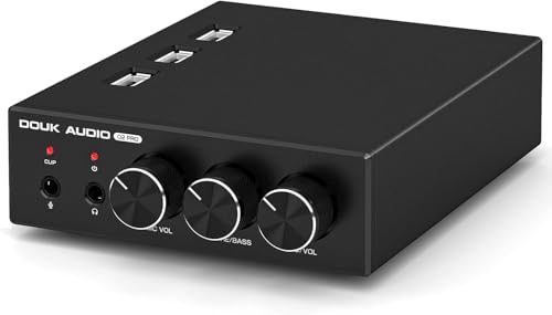 Douk Audio Q2 Pro PC Gaming DAC Amplificador para auriculares com USB e ótica e entrada MIC para PS4, PS5, Xbox, Switch, computador, Mac
