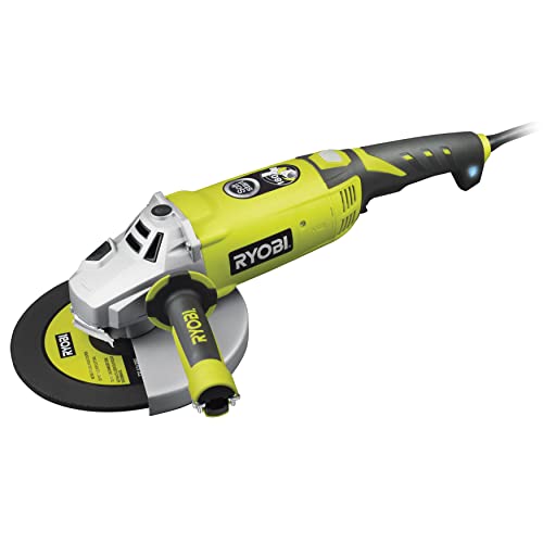 RYOBI - Moedor angular 18 V ONE+ 220 V, 2000 W, Ø 230 mm - Velocidade 6600 rpm - Punho traseiro giratório de 180 °, Soft Start - inclui 1 disco de desbarbar o metal e 1 chave de serviço - EAG2220