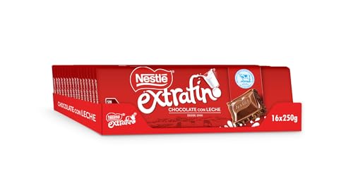 Nestlé Extrafino Tablet de chocolate com leite, sem glúten, 250 g (embalagem de 16)