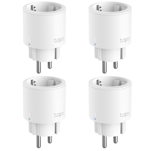 Tapo P115 (4 pacotes), mini tomada inteligente Wi-Fi com monitorização de energia, programação ligada/desligada, poupança de energia, compatível com Alexa e Google Home, branco