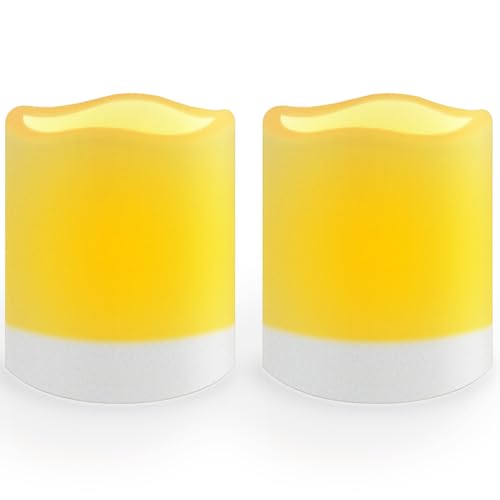salipt Velas solares impermeáveis, luz de com velas sem chama com energia solar piscade, exterior para o Natal, decoração do dia dos namorados, de festa, aniversário, casamento, US 2 peças