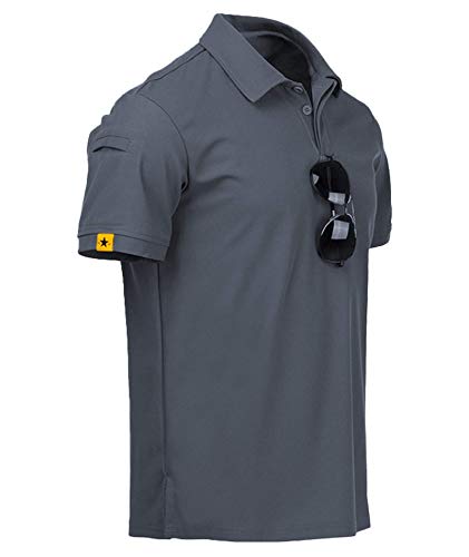 JACKETOWN Polo de manga curta para homem secagem rápida respirável polo ténis polo verão para homem golfe camisa desportiva casual Basic Polo