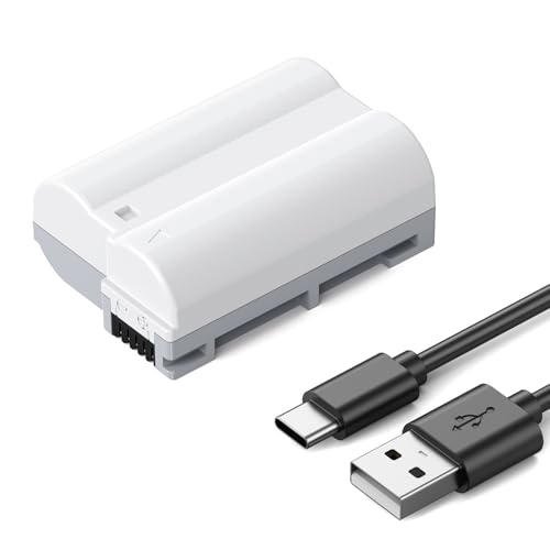K&F Concept 2600 mAh EN-EL15C Bateria, USB C 2.5H Fast Chraging EN-EL15 bateria compatível com Nikon Z8, Z7, Z6, Z7ii, Z6ii, Z5, D850, D810A, D780, D750, DD 36D 500, D7500, D7200 câmara
