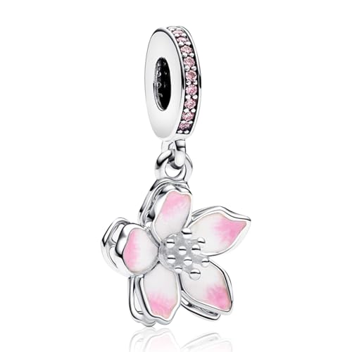 Amuefer Charms Plata De Ley 925 Pulsera Collar Colgantes Perlas Encanto Mariposas, Amor, Regalos Para Madre CumpleañOs Tortugas, Viaje Perlas Regalo