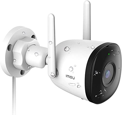 IMOU Câmara IP WiFi exterior com detecção de humano, IP67, câmara de vigilância WiFi exterior visão noturna 30 m, 1080P, alarme instantâneo, compatível com Alexa & Google, Bullet 2C