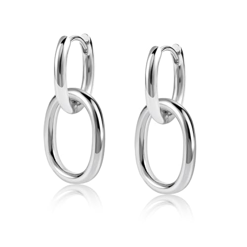 ALEXCRAFT Brincos de prata 925 brincos de aro brincos de coração para mulher, brincos de gota alergénicos brincos de gota de coração brincos de aro de moda para mulher menina