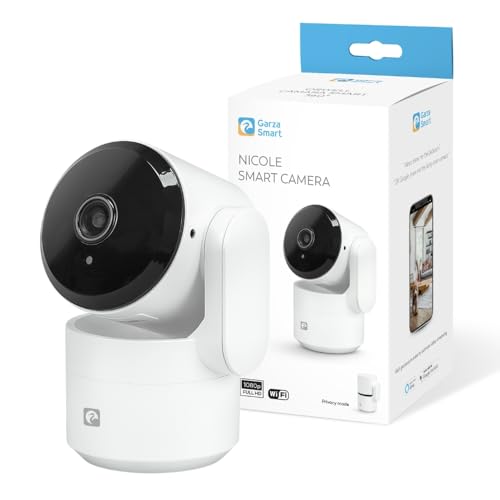 Garza Câmara de vigilância Wi-Fi interior 360º IA 2,4 GHz, HD 1080p, visão noturna, detecção movimento e som, modo de privacidade, controlo remoto via APP, compatível com Alexa e Google, áudio