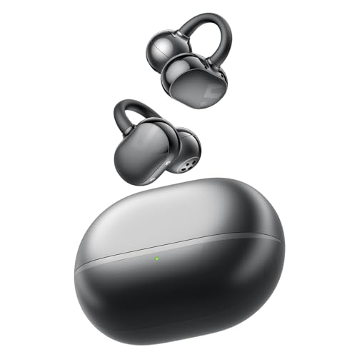 SoundPEATS Pop Clip Auriculares abertos, auriculares Bluetooth 5.4 Clip-On, conforto leve, cancelamento de ruído de chamadas AI com conexão dupla, auriculares sem fios de áudio minimalista, 30H