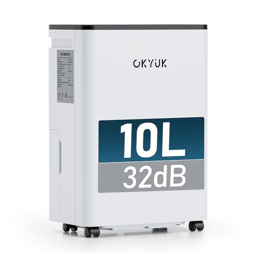 Deshumidificador 12 l com indicador digital de humidade, desumidificadores de humidade desumidificador para casa até 40 m² com fecho automático, ideal para casas de banho, quartos, porões (10 l branco
