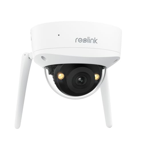 Reolink Câmara de vigilância WiFi exterior, IK10 anti-vandálico, Wi-Fi 6 de 2,4 GHz/5 GHz, IP67 câmara de segurança com visão noturna colorida, áudio bidirecional e detecção inteligente, RLC-840WA