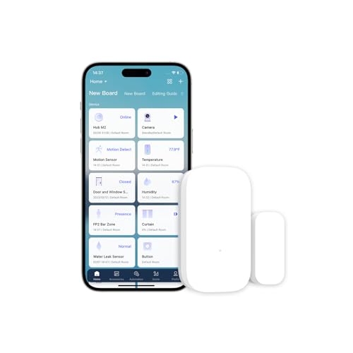 Aqara Sensor de portas e janelas, requer AQARA HUB, conexão Zigbee, mini sensor de contacto sem fios para sistema de alarme e doméstica, compatível com Apple HomeKit, Alexa e IFTTT