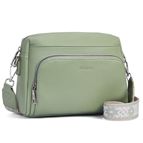 MUIIKOLA Mala de ombro para mulher, bolsa cruzada para mulher, pequena, de couro sintético, alça de ombro para mulher com alça de ombro Verstelbaar, A-verde claro