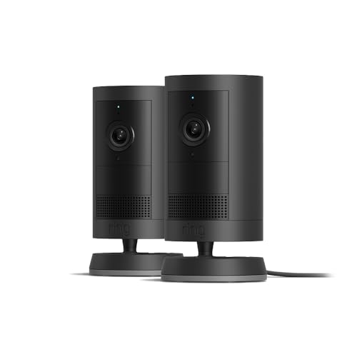 Nueva Ring Cámara exterior Plus con enchufe (Outdoor Camera Plus) | Vídeo 2K | Cámara de seguridad con instalación por cuenta propia | 30 días de prueba gratuita del plan de Ring Home | 2 cámaras