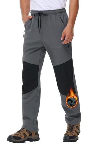 MOCOLY Calças Trekking inverno homem calças de esqui térmicas impermeáveis calças Softshell cargo quentes com forro polar para caminhadas montanha neve moto ski snowboard caça trabalho