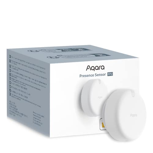 Aqara Detector de presença FP2, sensor de presença de mmWave Radar com cabo, posicionamento de zona, detecção de várias pessoas e quedas, suporta HomeKit, Alexa, Google Home e Home Assistant