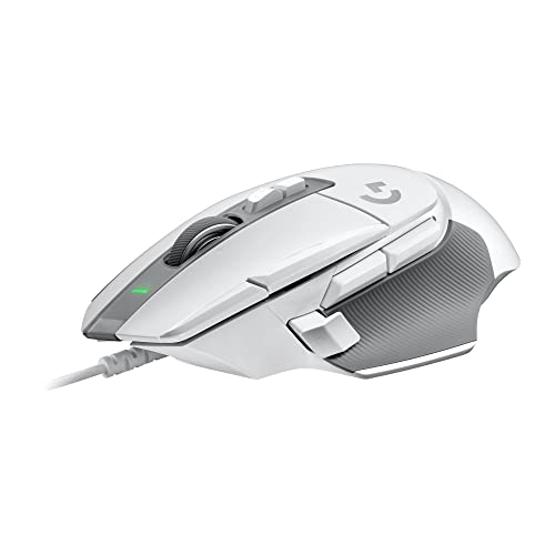 Logitech G G502 X Rato com cabo - LIGHTFORCE, Botões principais híbridos óptico-mecânicos, Captor gaming HERO 25K, compatível com PC - macOS/Windows - branco