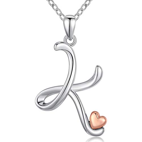 CELESTIA Mulher colar letras com pendentes inicial nome de prata de lei 925 ouro rosa jóias personalizadas presentes para filha irmã mulheres jovem aniversário Natal