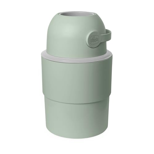 Chicco Trocador de fraldas compacto com controlo de odores, resíduos de fraldas, cubo recipiente dobrável e economizador de espaço, pouco volumoso, não requer recargas, são usadas as malas normais