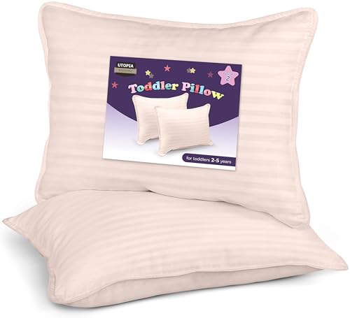 Utopia Bedding Almofada para crianças (conjunto de 2), 40 x 60 cm com exterior de poliéster, almofadas respiráveis e macias, destinada a maiores de 2 anos (rosa claro)