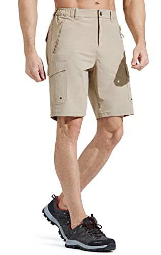 Comallan Calções para homem secagem rápida calções trekking caminhadas cargo trabalho curtos e com bolsos com fecho de correr