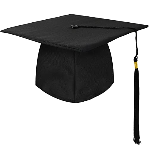 KEELYY Chapéu de graduação, gorro de formatura adulto, chapéu de graduação ajustável para celebrar graduação, 4 cores - preto