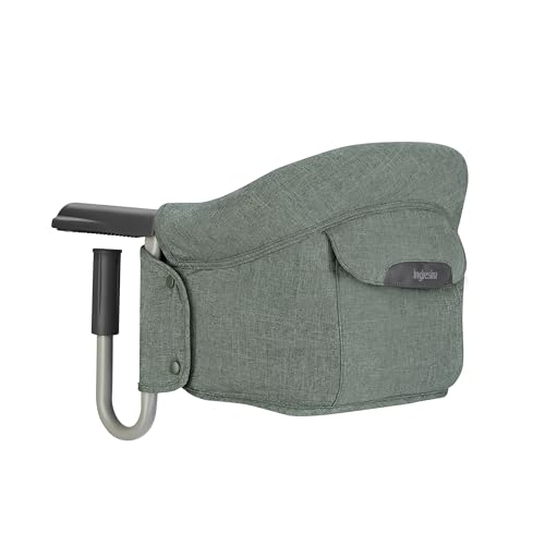 Inglesina Fast, assento de mesa dobrável, verde escuro (pinheiro green), fácil de transportar, lavável, instalação segura, até 15 kg, 35 x 27 42 cm