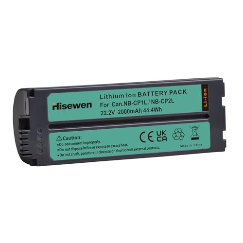 Hisewen NB-CP2L NBCP1L Bateria para impressoras fotográficas Canon SELPHY CP800, CP900, CP910, CP1200, CP1300, CP1500 (2000 mAh)