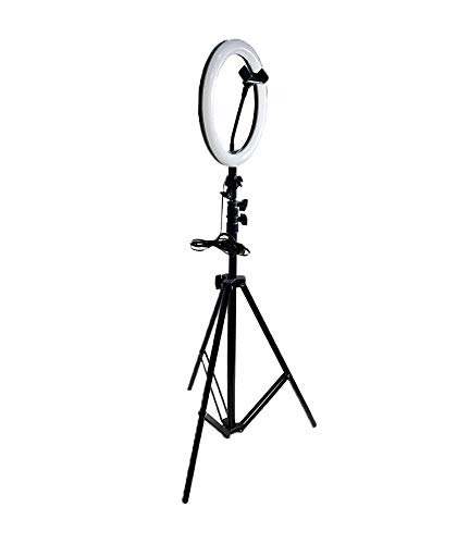 Doki LS002 LED redondo com tripé, 210 cm, diâmetro 26 cm anel light para maquilhagem, tiktok, stream, fotografia