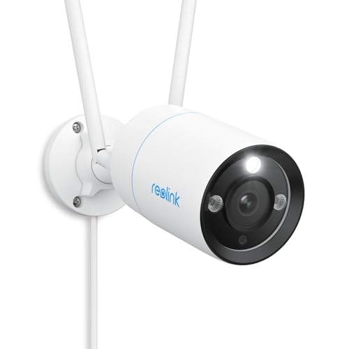 Reolink 4K Câmara de vigilância WiFi exterior, deteção e alerta de pessoas/veículos/animais, câmara IP suporte Wi-Fi 6, visão noturna, áudio bidirecional, capa metálica IP67, RLC-810WA
