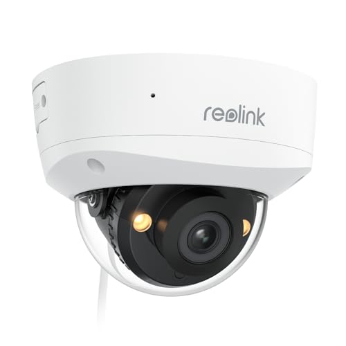 Reolink 5MP Câmara PoE com foco e antivandalismo IK10, visão noturna colorida, áudio bidirecional, deteção pessoas/veículos/animais, lapso de tempo, sem taxas mensais, RLC-540A