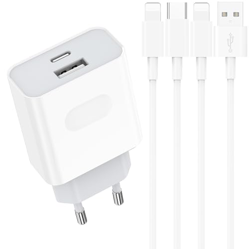 Carregador de carregamento rápido para iPhone - 20W USB C tomada rápida com 2M cabo compatível para iPhone 14 13 12 11 Pro MAX Plus Mini XS XR X SE 8 7 6S 5S USBC rápido carregador tipo C cabeça