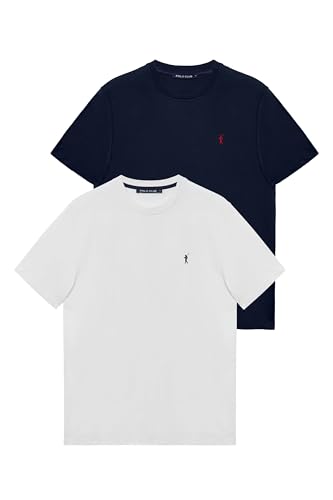 Polo Club Camisetas Hombre 100% Algodón Casual - T-Shirt Cuello Redondo