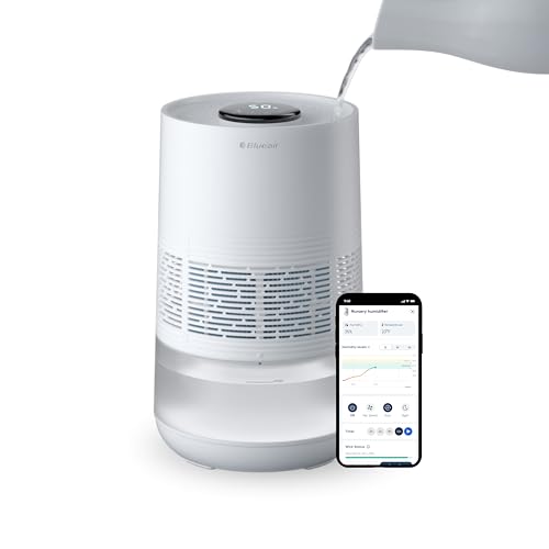 BLUEAIR Humidificador inteligente premium para salas de até 46 m²: depósito de 3,5 l adequado para máquina de lavar louça, melhor descanso com tecnologia de evaporação, modo automático e noturno.
