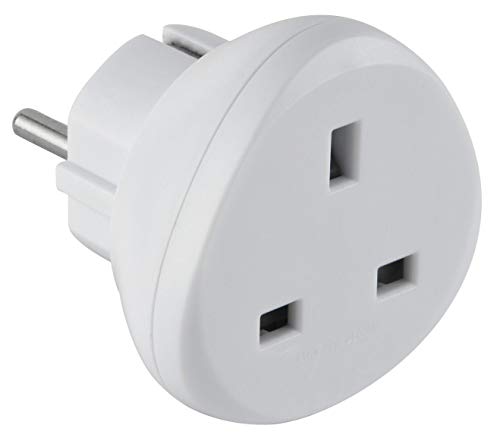 Electraline 70058 adaptador de viagem UK para as suas tomadas de França/Europa, branco