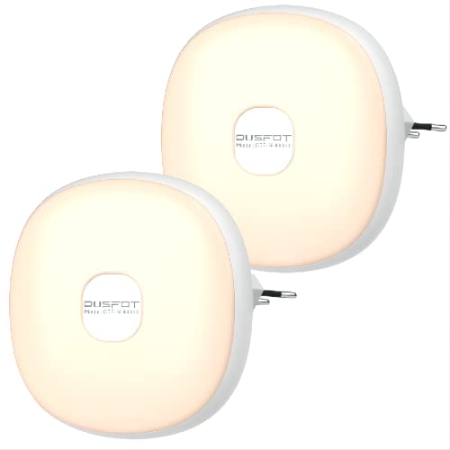 OUSFOT Luz noturna sensor movimento 2 peças, luz noturna infantil tomada, luz LED de orientação com sensor repuscular automático para quarto de crianças, quarto, escadas, cozinha