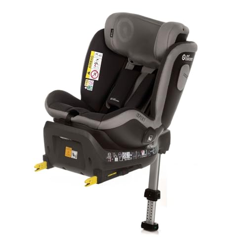 Jané iXpert, Cadeira de carro iSize com Isofix, de 40 a 105 cm, de 0 a 4 anos, ambos os sentidos de marcha, rotação de 360º, redutor recém-nascido, tapeçaria removível, cinzento