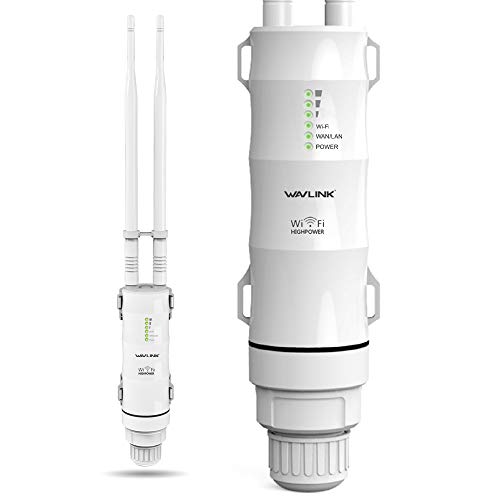 WAVLINK AC600 Amplificador de sinal sem fios WiFi ao ar livre, ponto de acesso, dupla banda repetidor exterior de WiFi, modelo PoE passivo, 2,4 GHz 150 Mbps 5 GHz 433 Mbps, ideal para Wi-----Ideal Fi