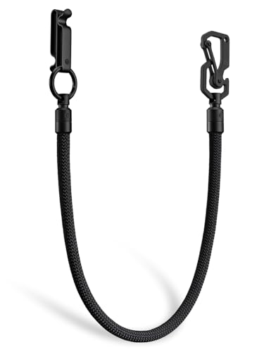 KeyUnity KD02 Titanium Carabiner Belt Clip Wallet Chain Braided Rope, Hip Hop Pants Chain Jeans Keychain Accessory for Men