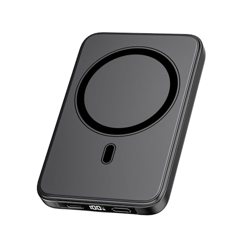 A ADDTOP Sem fio-Power- Bank -10000 mAh - 20 W-USB C carregamento rápido magnético bateria externa, carregador portátil fino LED compatível com iPhone 16 15 14 13 12 Mini Plus Pro MAX artigo 200 g