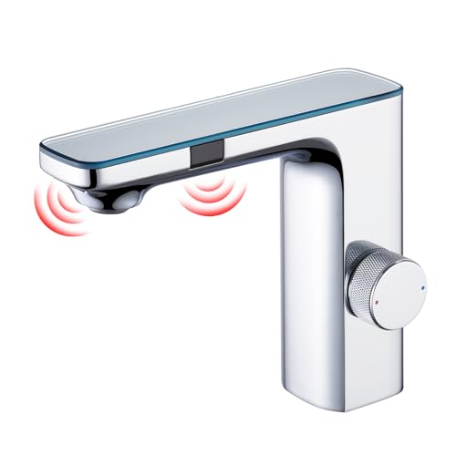 CREA Torneira de casa de banho com sensor automático, torneira lavatório com sensor infravermelho, torneira misturadora sensor, moderna torneira de casa de banho lavatório automática, torneira com