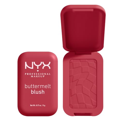 NYX PROFESSIONAL MAKEUP Rubor em pó Buttermelt, resistente ao desbotamento e à transferência, até 12 horas de uso de maquilhagem, fórmula vegana - Back And Butta