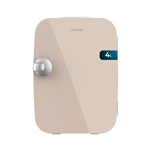 Cecotec Mini frigorífico Bolero MiniCooling Rio Cream 4L. Funcionamento 12 V - 220 V, compatível carro e caravanas, função de arrefecimento e aquecimento, faixa de temperatura de 5 - 65 º, transporte